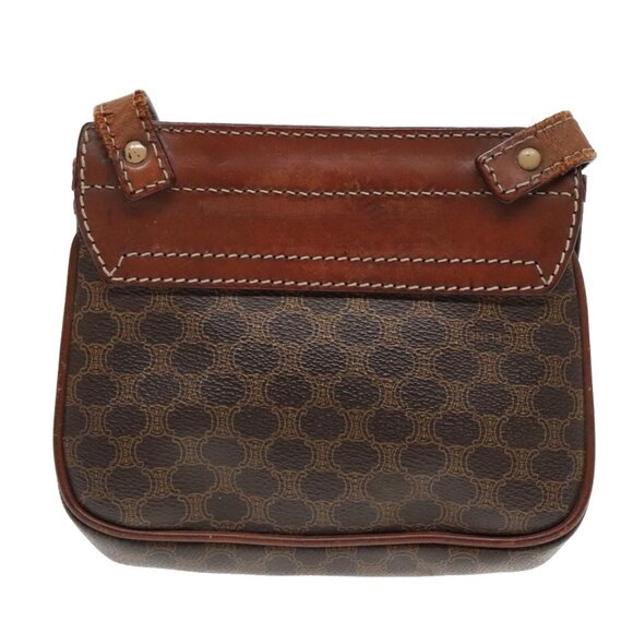 CELINE Macadam Canvas Shoulder Bag PVC Leather Brown Gold Auth 88287 - Picture 2 of 16